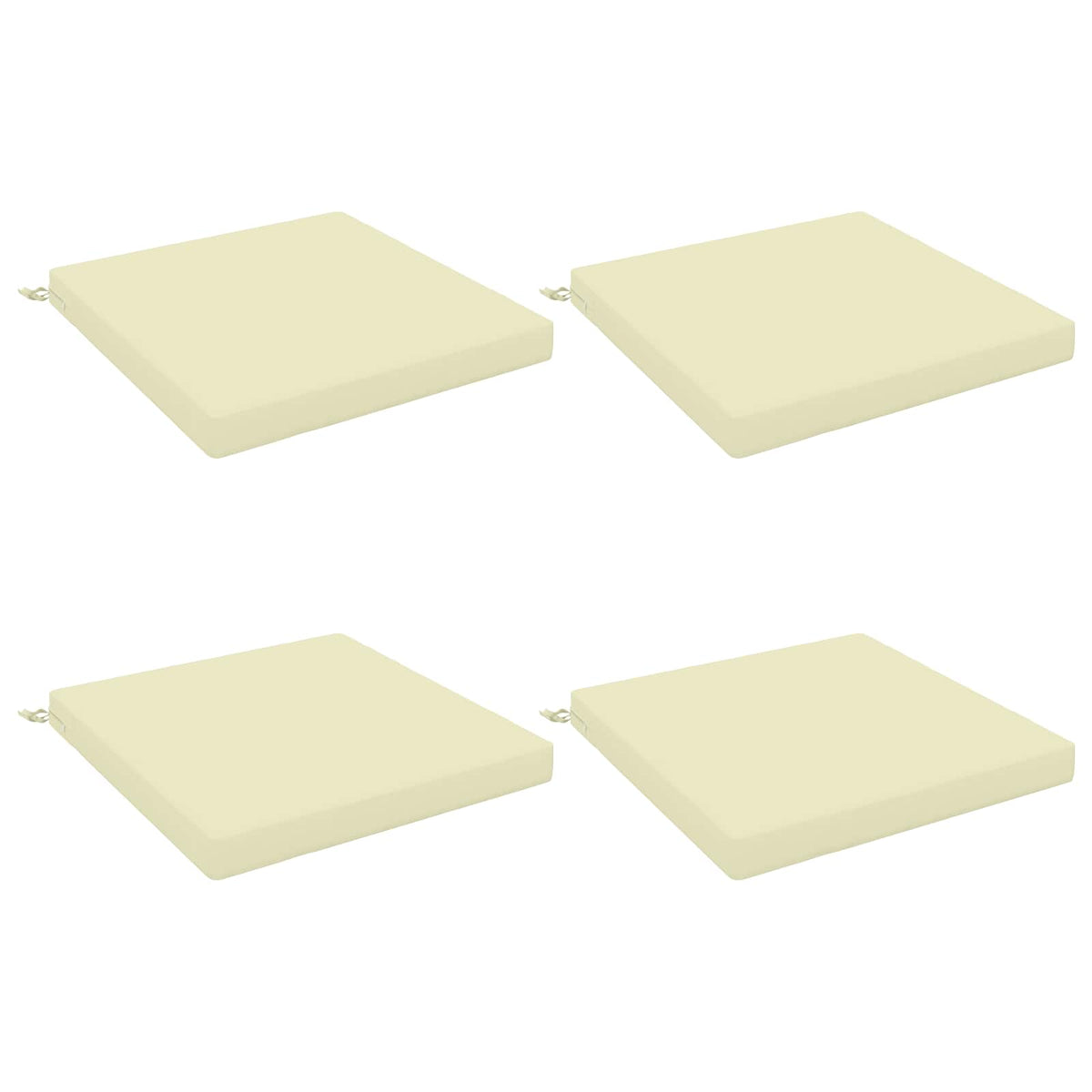 Seat Cushions SOEST 4 pcs 100% Polyester Cream 80 x 80 x 7 cm