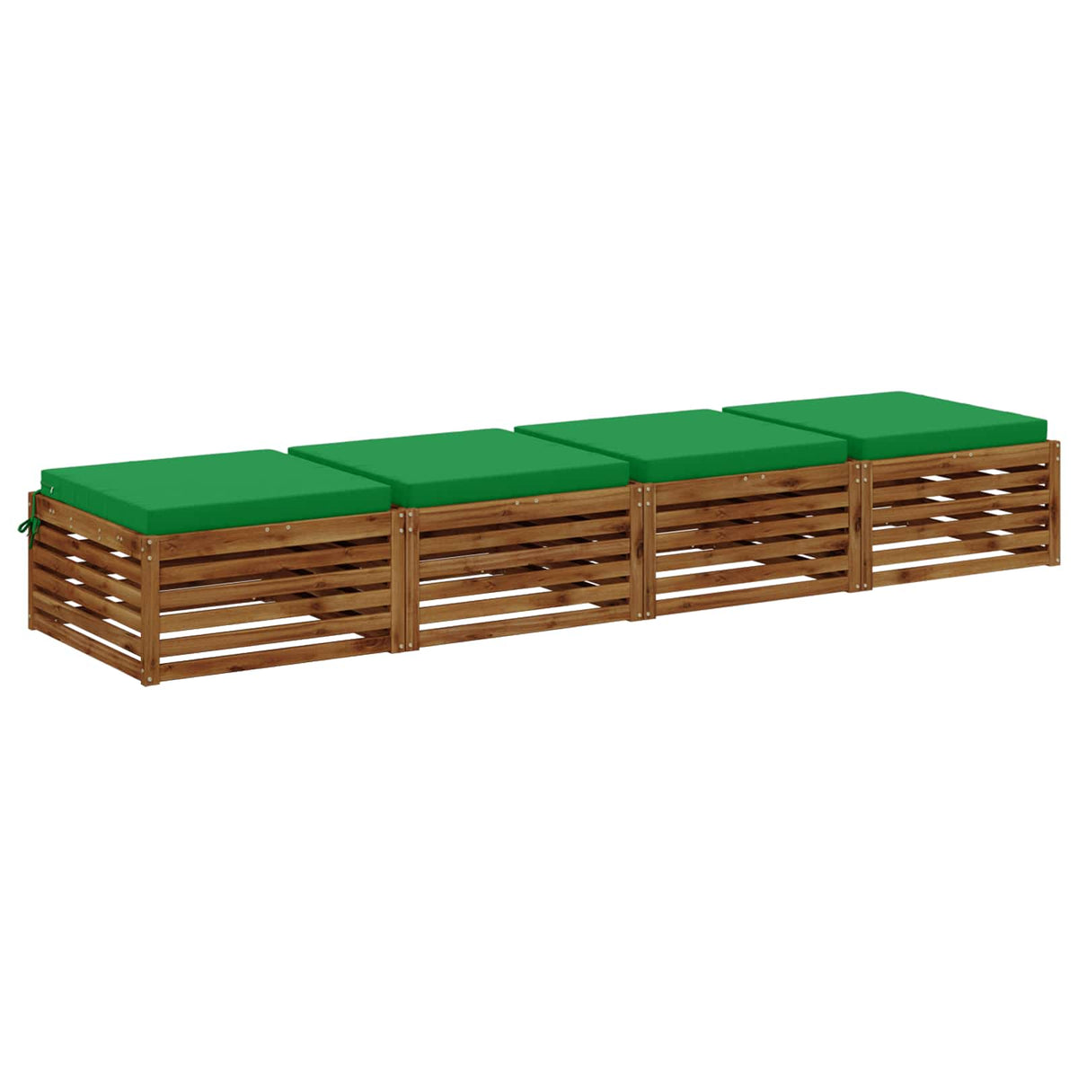 Seat Cushions SOEST 4 pcs 100% Polyester Green 80 x 80 x 7 cm