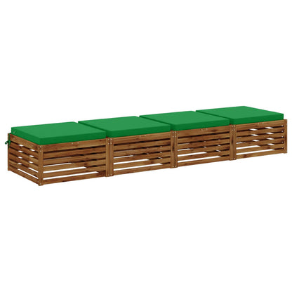 Seat Cushions SOEST 4 pcs 100% Polyester Green 80 x 80 x 7 cm