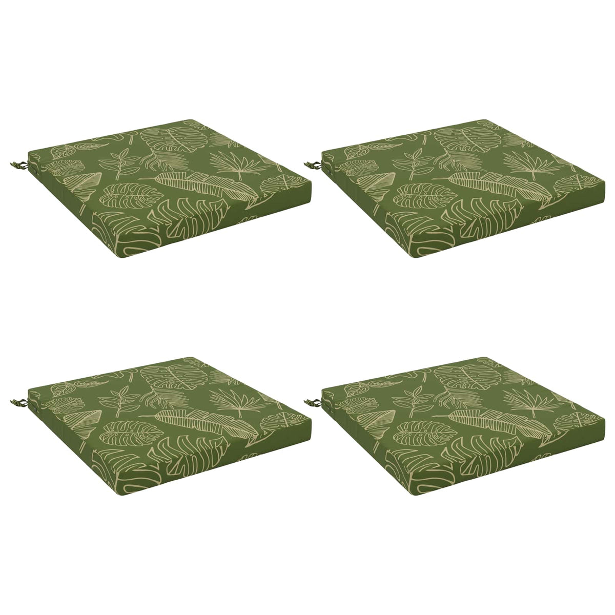 Seat Cushions SOEST 4 pcs 100% Polyester Leaf Design