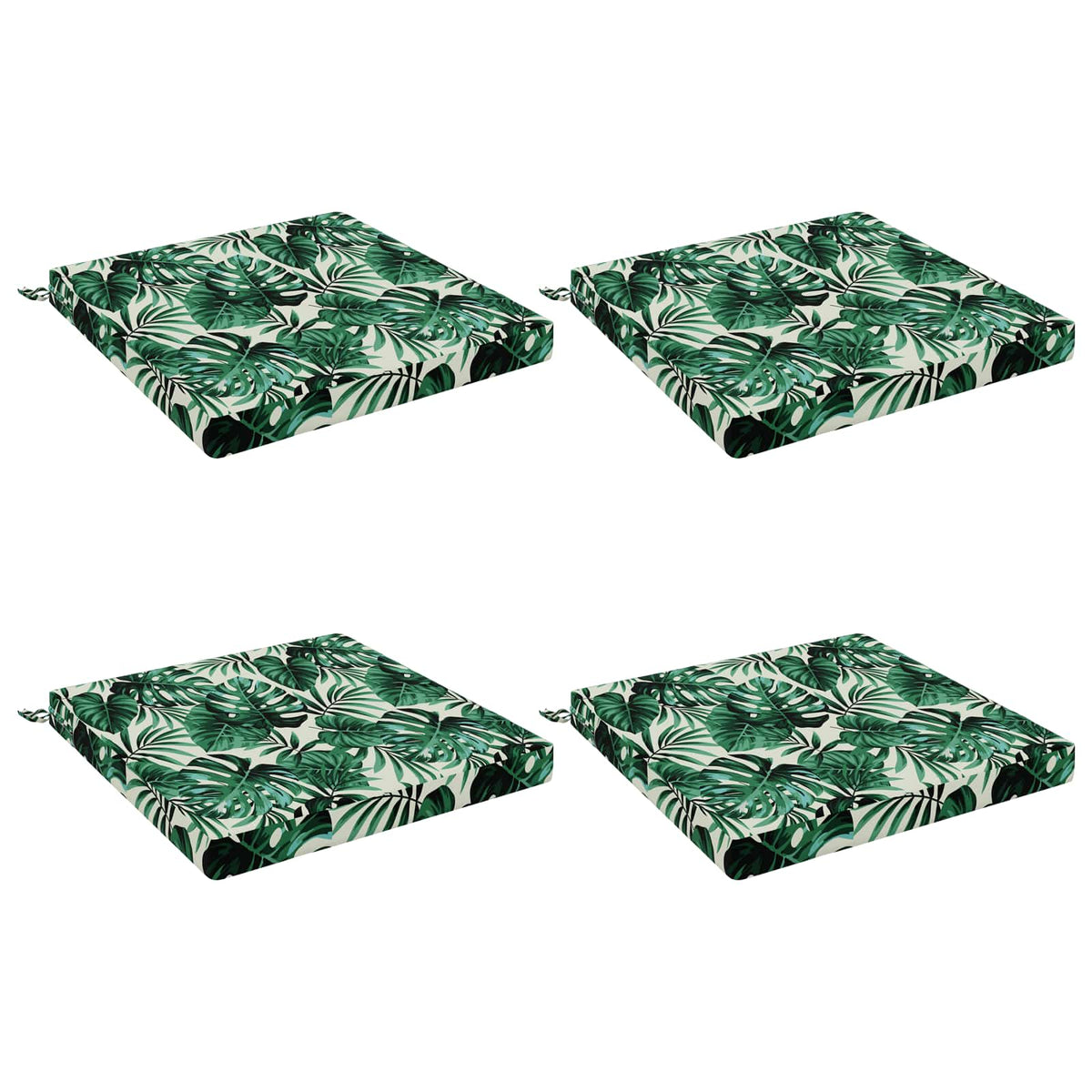 4-Piece Seat Cushions SOEST 4 pcs 100% Polyester Leaf Pattern
