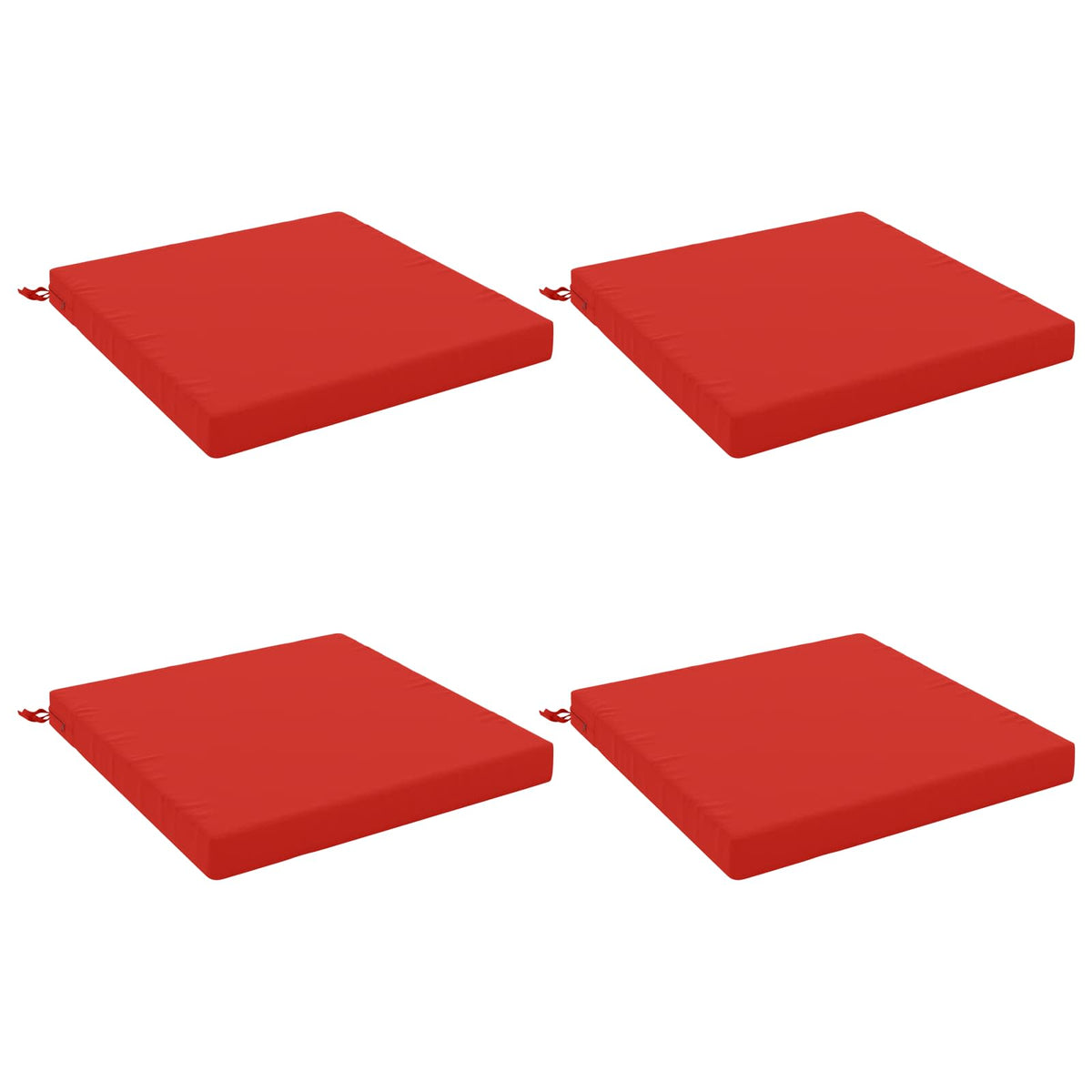 Seat Cushions SOEST 4 pcs 100% Polyester Red 80 x 80 x 7 cm