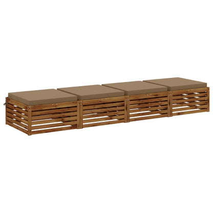 4-Piece Seat Cushions SOEST 4 pcs 100% Polyester Taupe