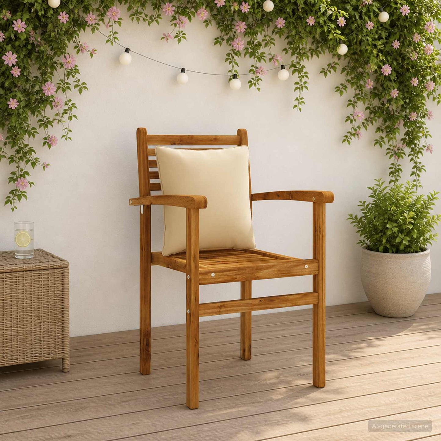 4-Piece Back Cushions PUTTEN 4 pcs 100% Polyester Beige