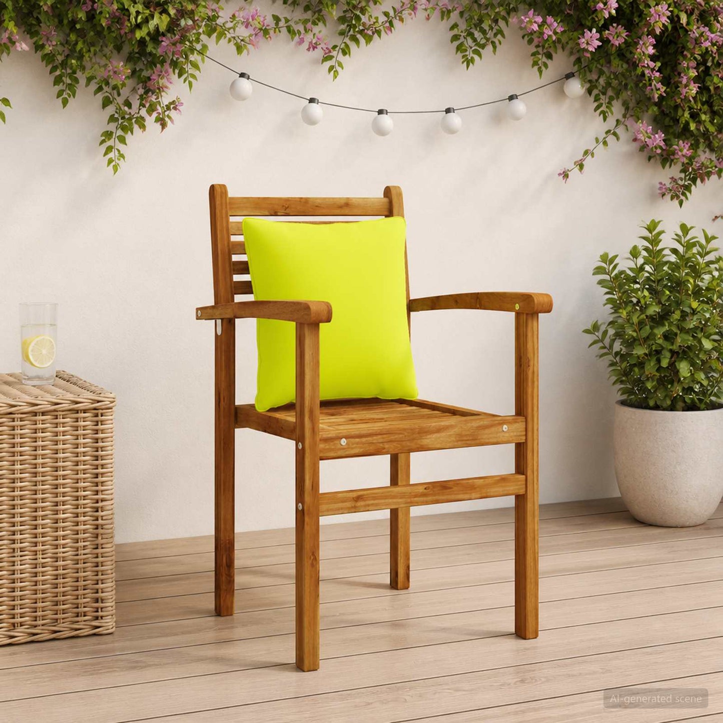 4-Piece Back Cushions PUTTEN 4 pcs 100% Polyester Bright Green