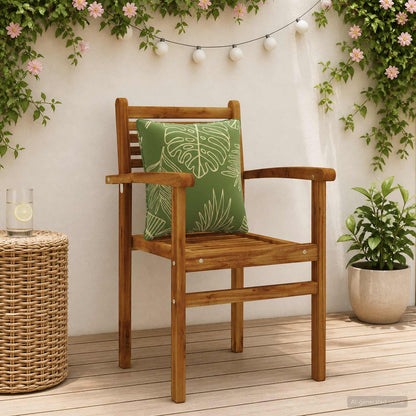 4-Piece Back Cushions PUTTEN 4 pcs 100% Polyester Leaf Design