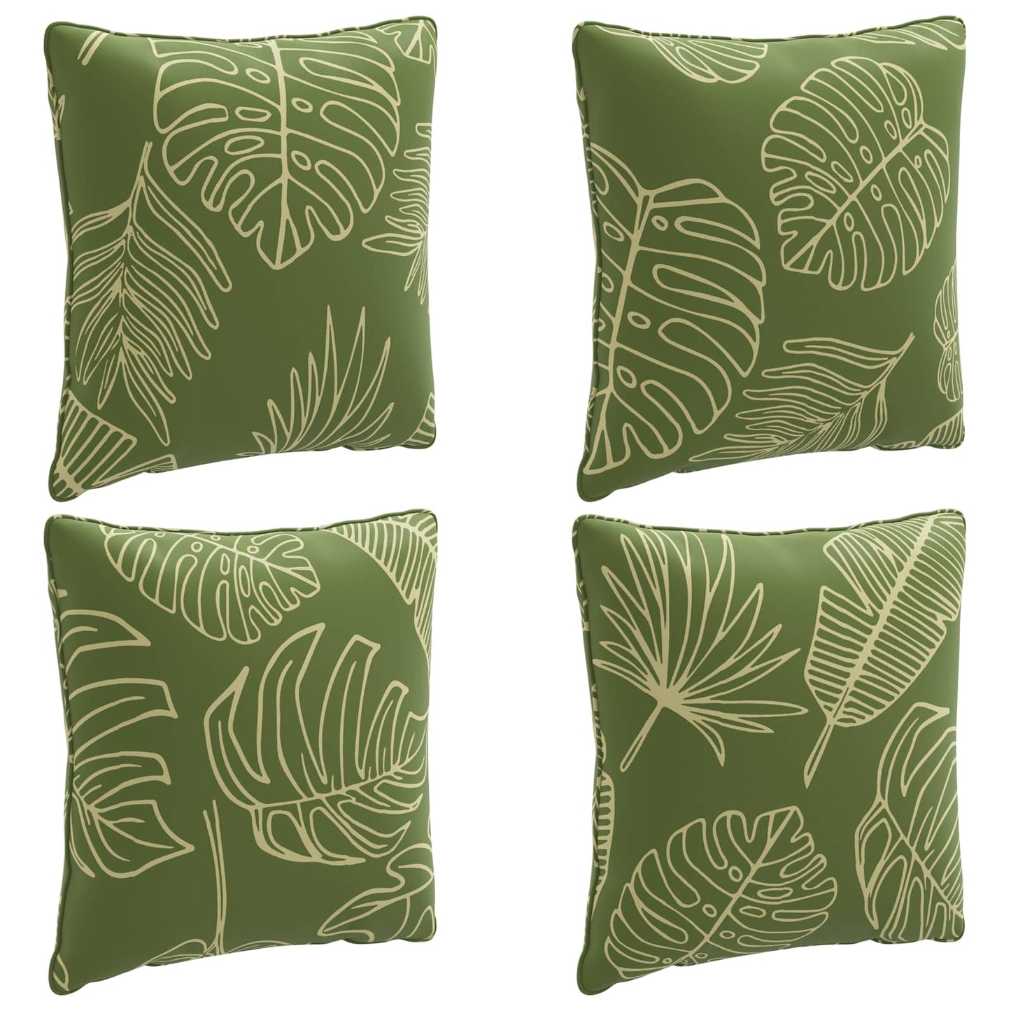 4-Piece Back Cushions PUTTEN 4 pcs 100% Polyester Leaf Design