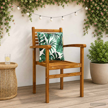 4-Piece Back Cushions PUTTEN 4 pcs 100% Polyester Leaf Pattern