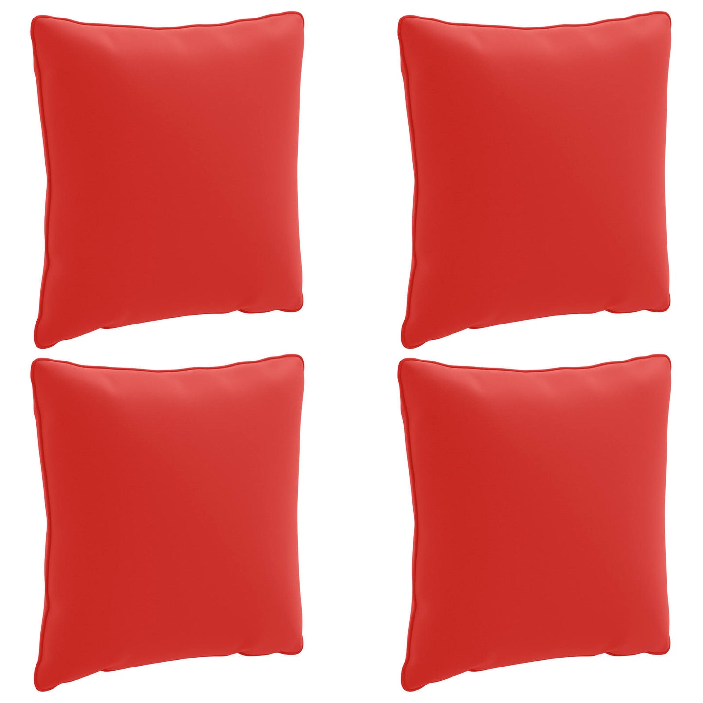 4-Piece Back Cushions PUTTEN 4 pcs 100% Polyester Red