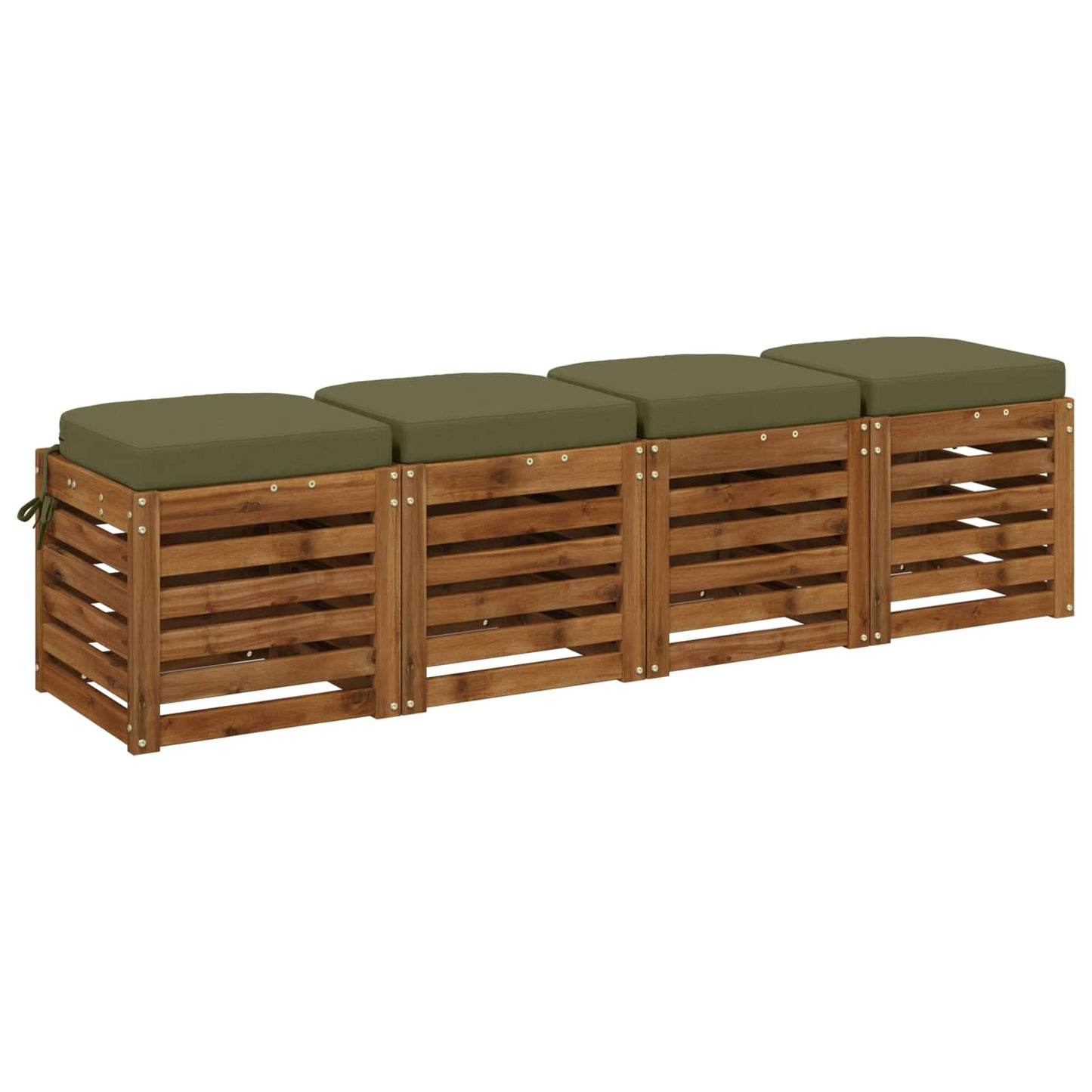 4-Piece Seat Cushions SOEST 4 pcs 100% Polyester Olive Green