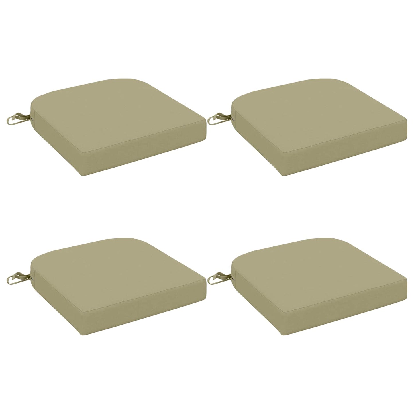 4-Piece Seat Cushions SOEST 4 pcs 100% Polyester Light Green