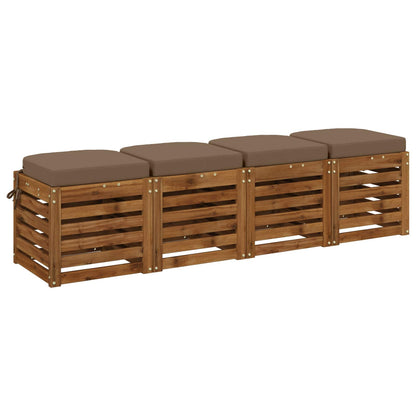4-Piece Seat Cushions SOEST 4 pcs 100% Polyester Taupe