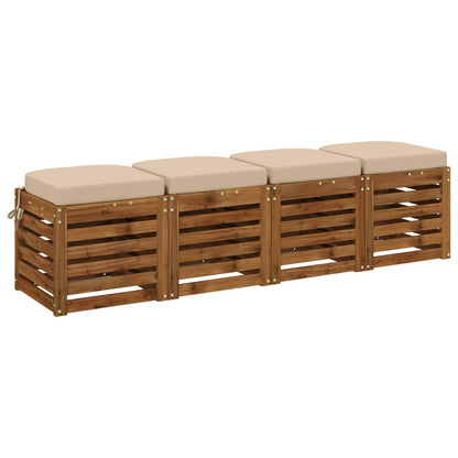 4-Piece Seat Cushions SOEST 4 pcs 100% Polyester Cream