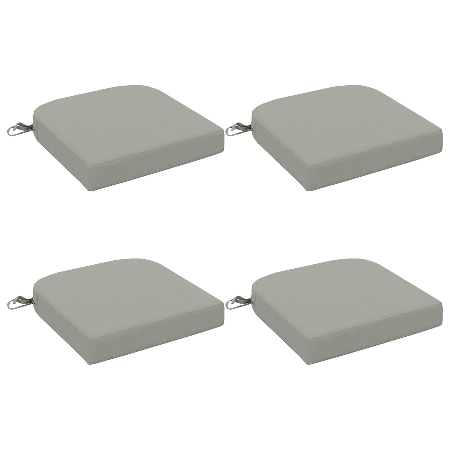 4-Piece Seat Cushions SOEST 4 pcs 100% Polyester Grey