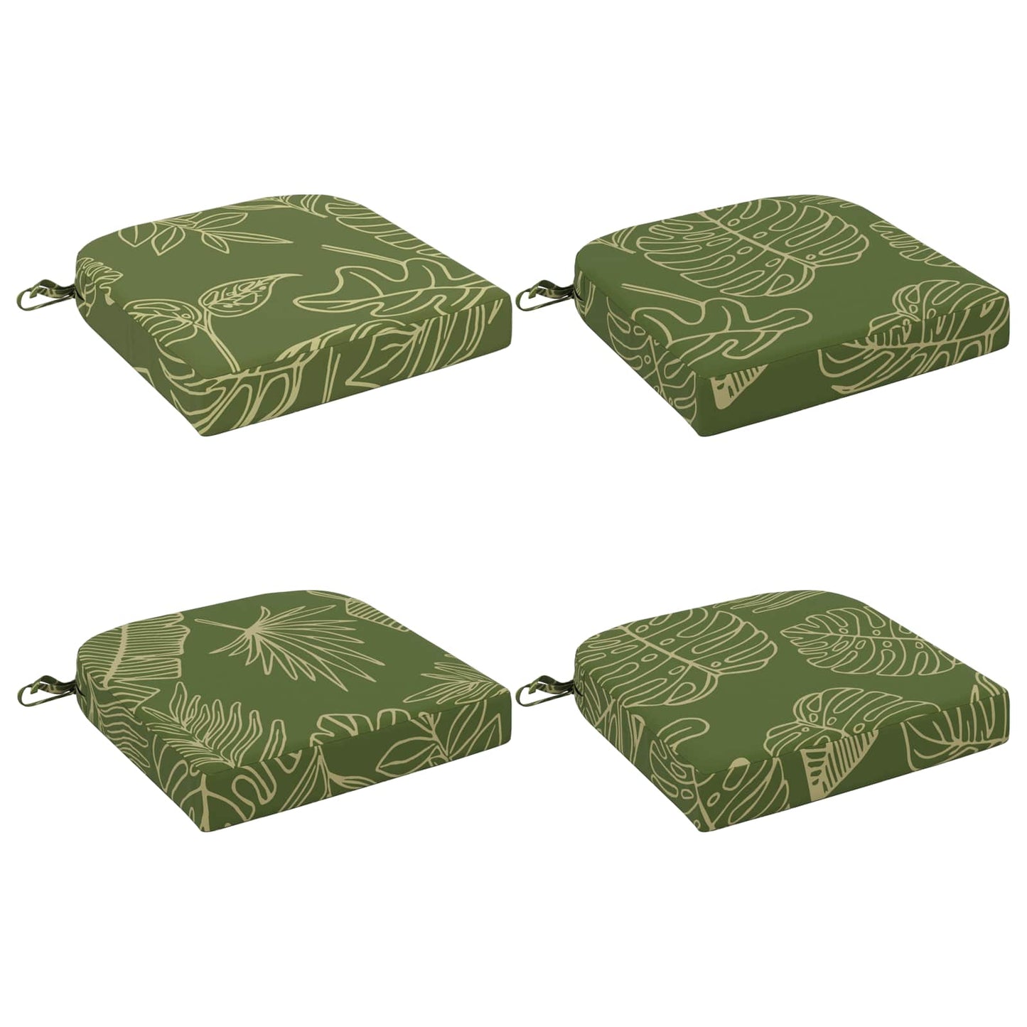 4-Piece Seat Cushions SOEST 4 pcs 100% Polyester Leaf Design