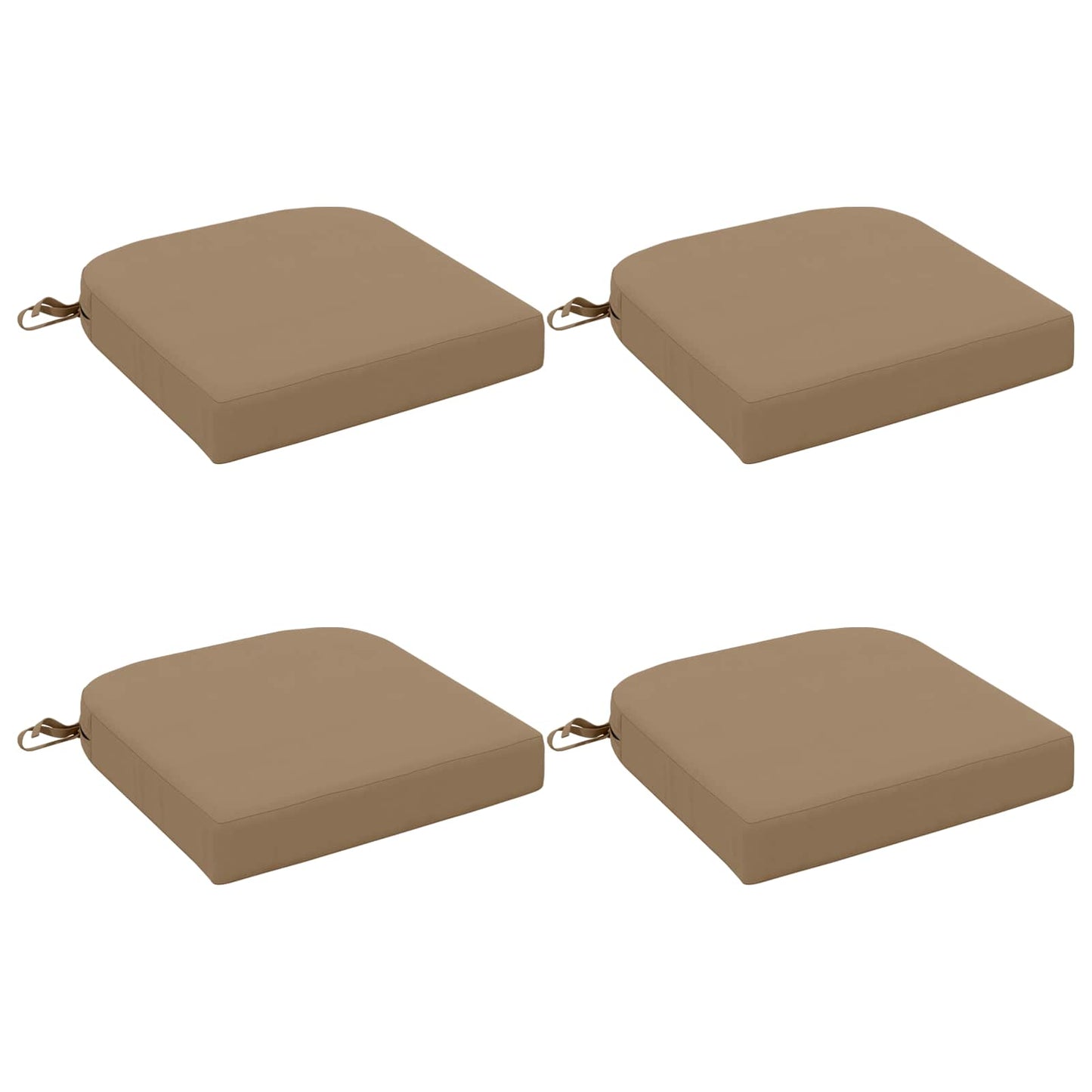 4-Piece Seat Cushions SOEST 4 pcs 100% Polyester Taupe
