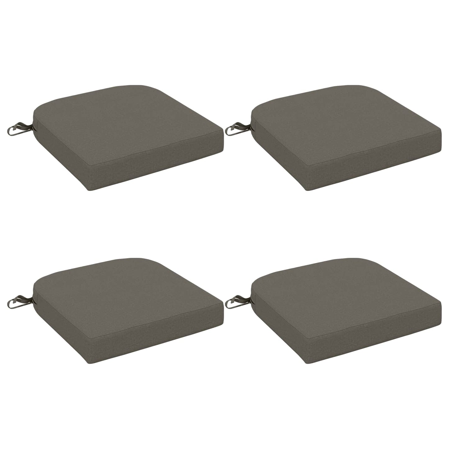 4-Piece Seat Cushions SOEST 4 pcs 100% Polyester Grey