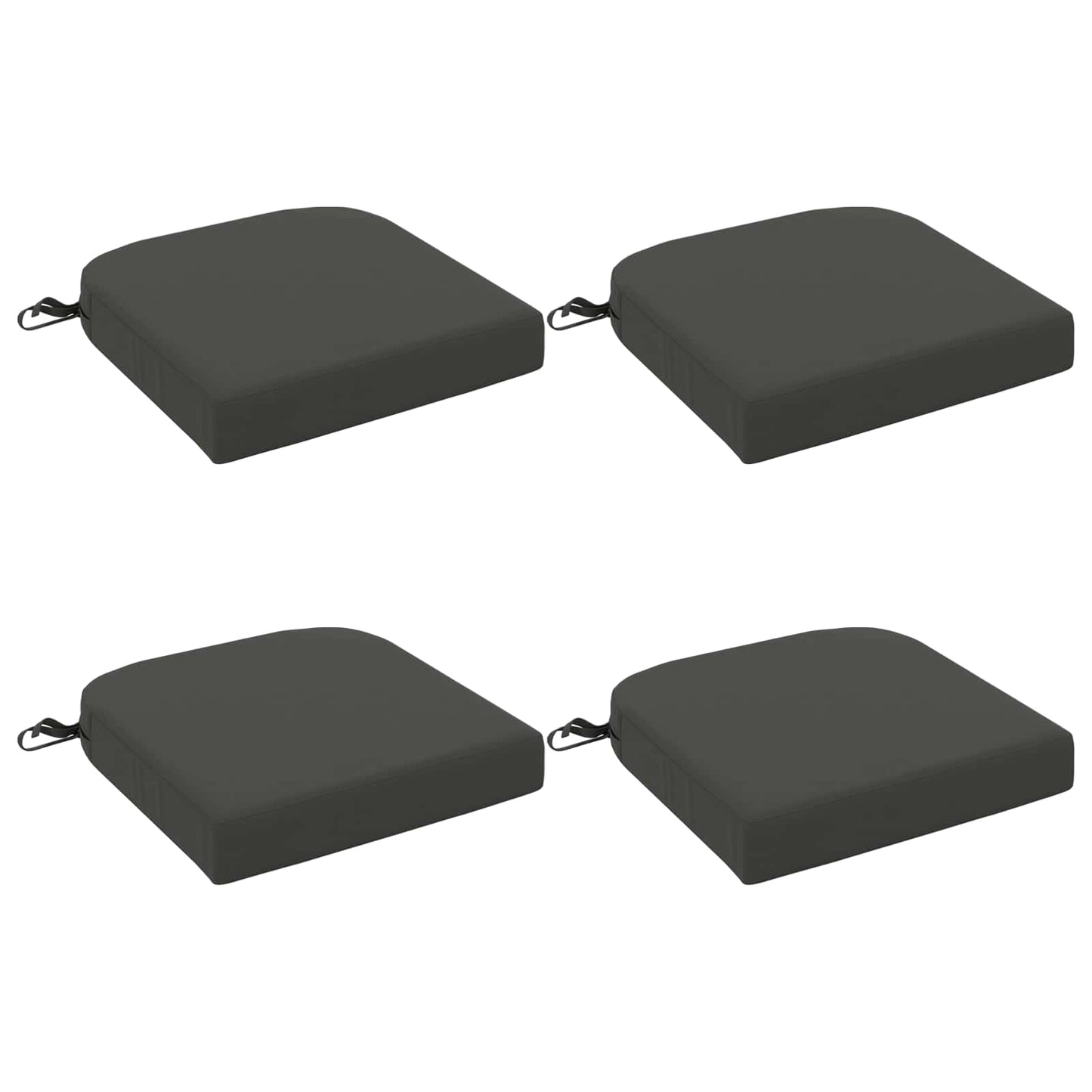 4-Piece Seat Cushions SOEST 4 pcs 100% Polyester Anthracite