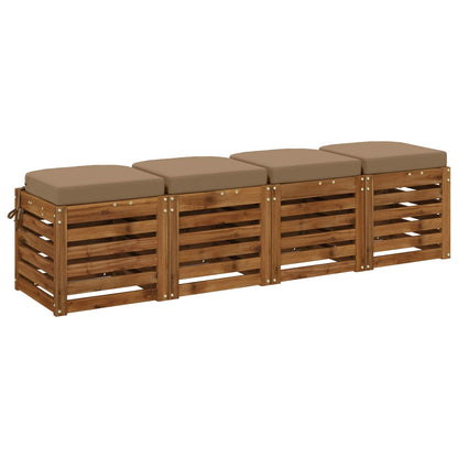 4-Piece Seat Cushions SOEST 4 pcs 100% Polyester Taupe