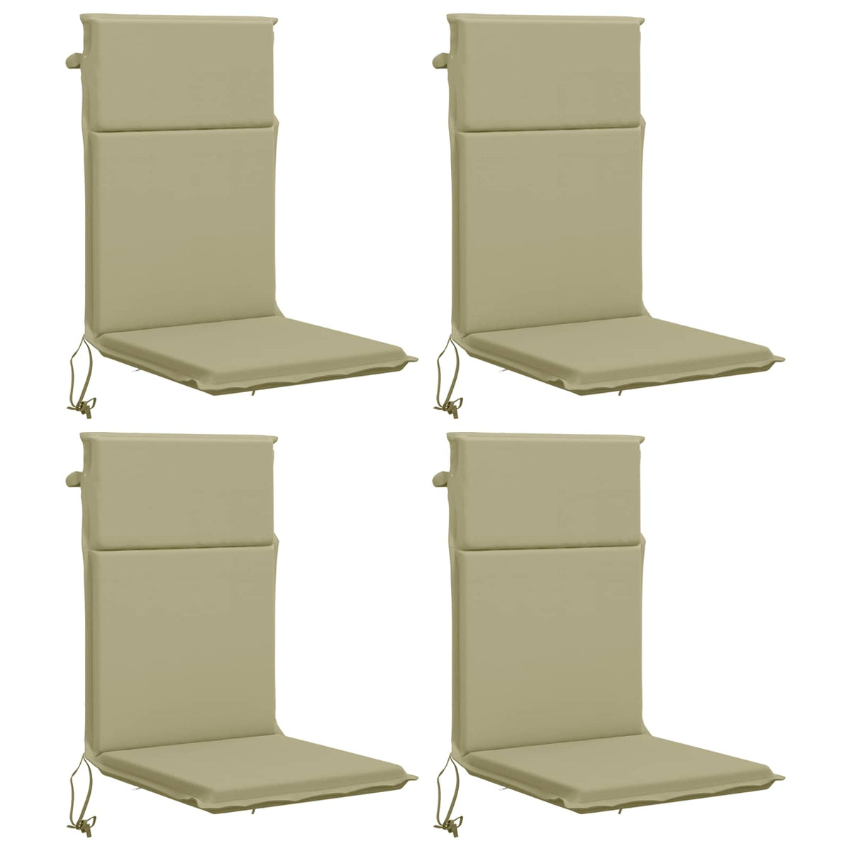 High Back Chair Cushion GEMERT 4 pcs 100% Polyester Light Green