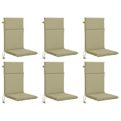 High Back Chair Cushion GEMERT 6 pcs 100% Polyester Light Green