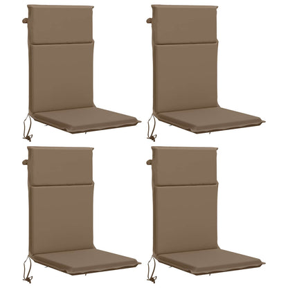 High Back Chair Cushion GEMERT 4 pcs 100% Polyester Taupe