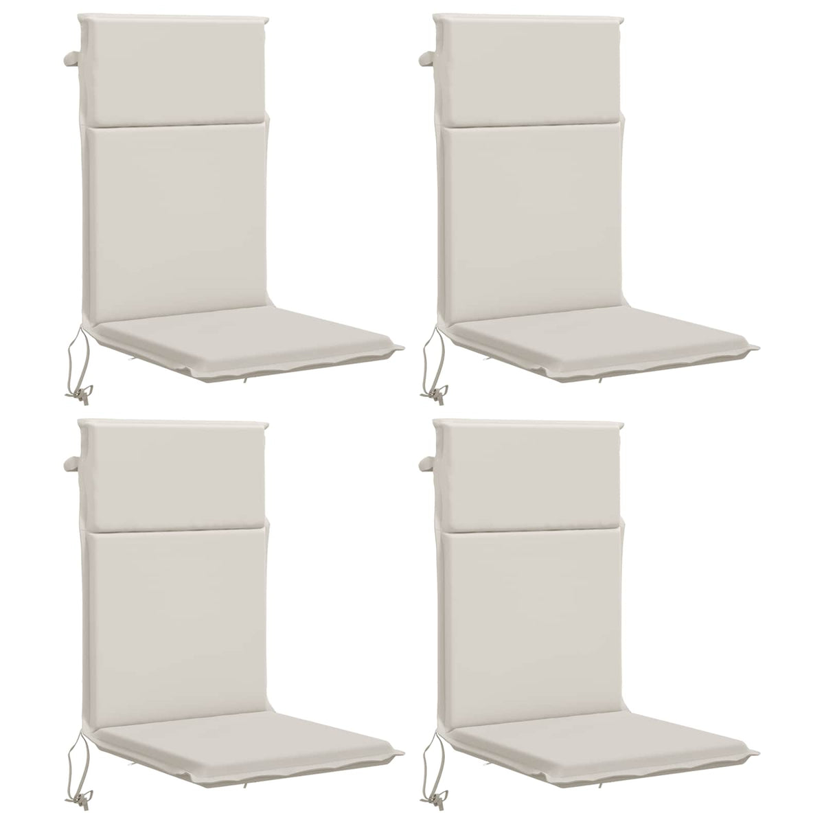 High Back Chair Cushion GEMERT 4 pcs 100% Polyester White