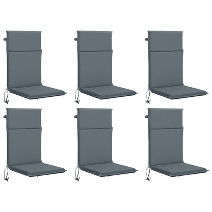 High Back Chair Cushion GEMERT 6 pcs 100% Polyester Blue