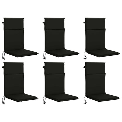 High Back Chair Cushion GEMERT 6 pcs 100% Polyester Black