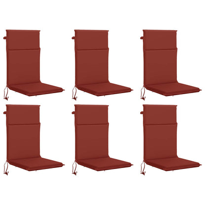 High Back Chair Cushion GEMERT 6 pcs 100% Polyester Red