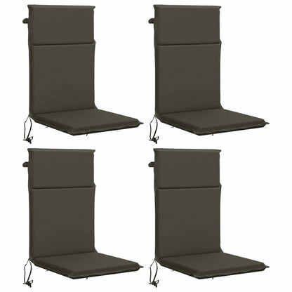 High Back Chair Cushion GEMERT 4 pcs 100% Polyester Anthracite
