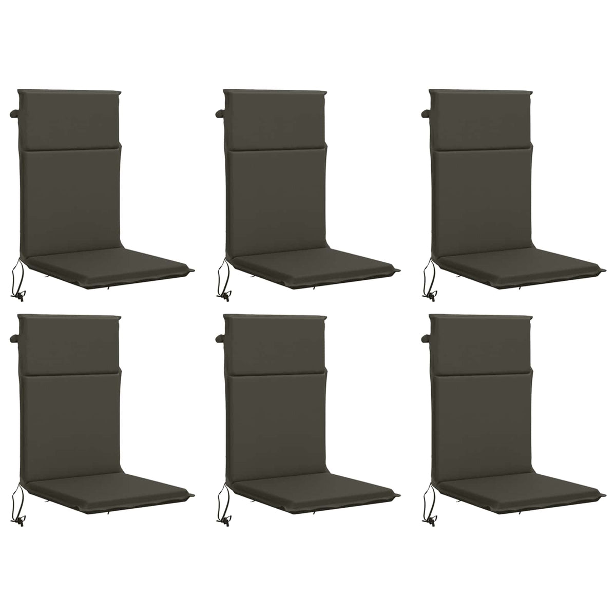 High Back Chair Cushion GEMERT 6 pcs 100% Polyester Anthracite
