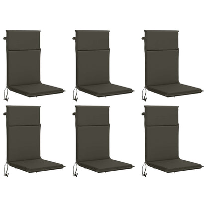 High Back Chair Cushion GEMERT 6 pcs 100% Polyester Anthracite