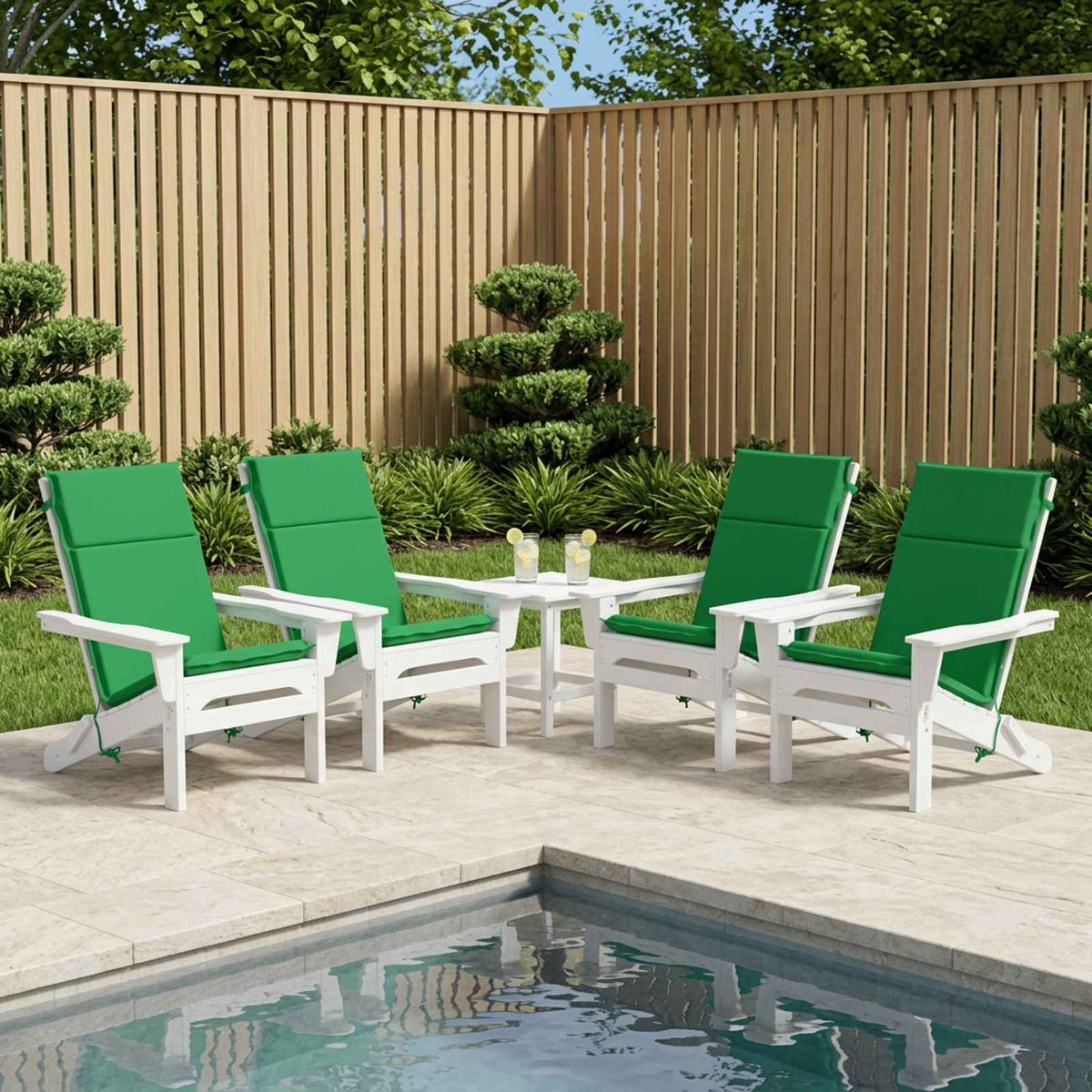 High Back Chair Cushion GEMERT 6 pcs 100% Polyester Green