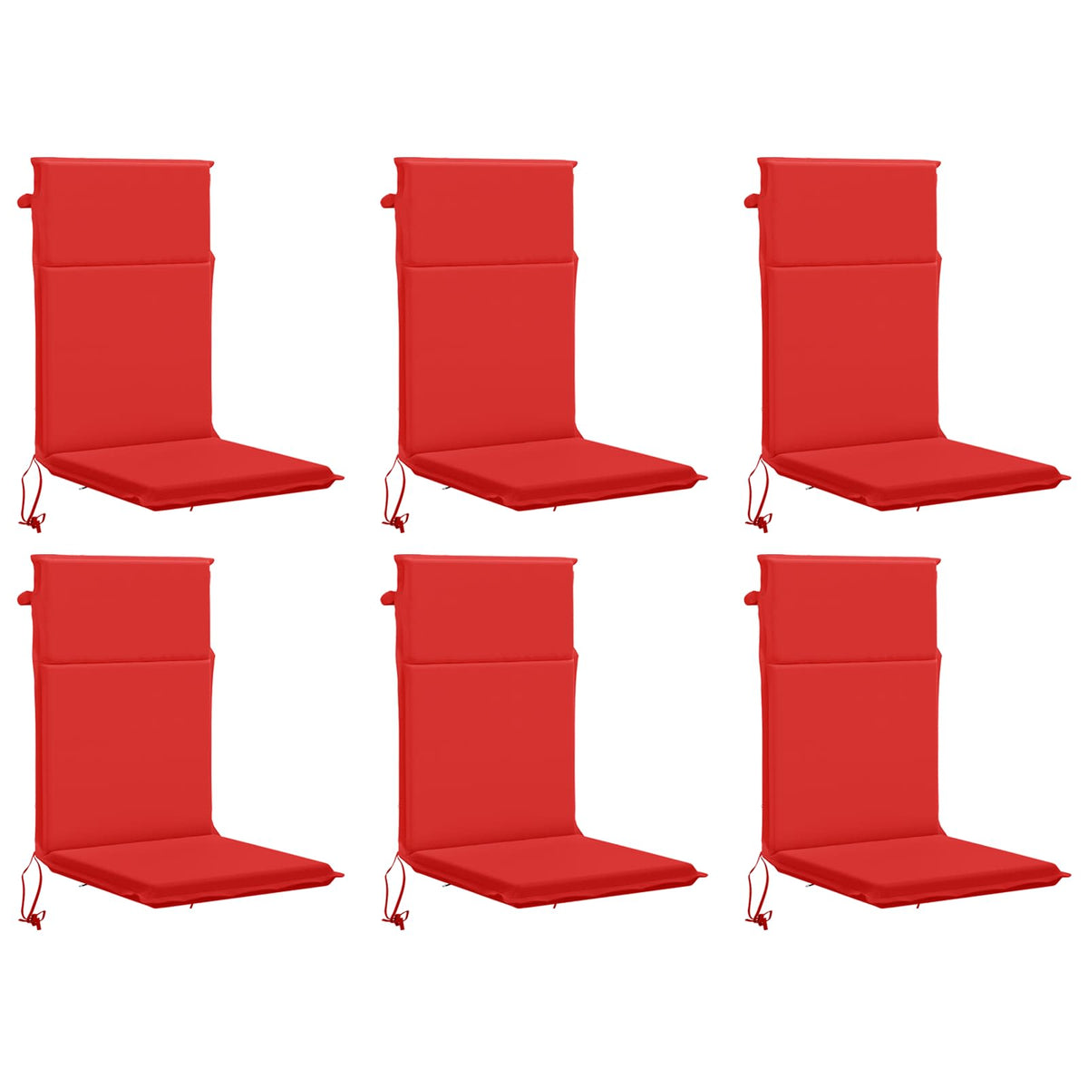 High Back Chair Cushion GEMERT 6 pcs 100% Polyester Red