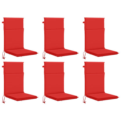 High Back Chair Cushion GEMERT 6 pcs 100% Polyester Red