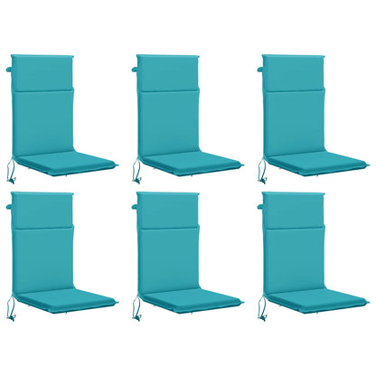 High Back Chair Cushion GEMERT 6 pcs 100% Polyester Turquoise