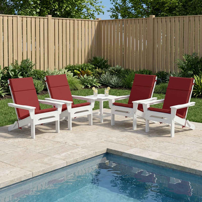 High Back Chair Cushion GEMERT 4 pcs 100% Polyester Wine Red