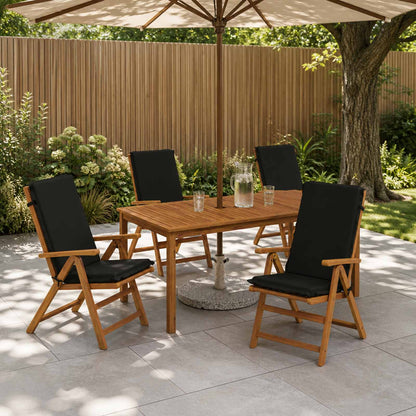 High Back Chair Cushion GEMERT 4 pcs 100% Polyester Black