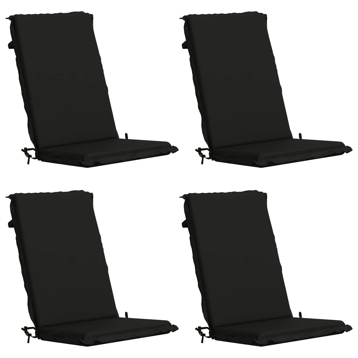 High Back Chair Cushion GEMERT 4 pcs 100% Polyester Black