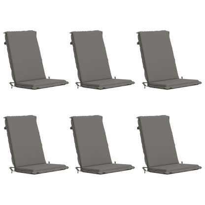 High Back Chair Cushion GEMERT 6 pcs 100% Polyester Grey