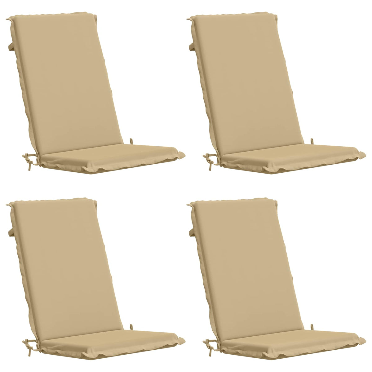 High Back Chair Cushion GEMERT 4 pcs 100% Polyester Beige