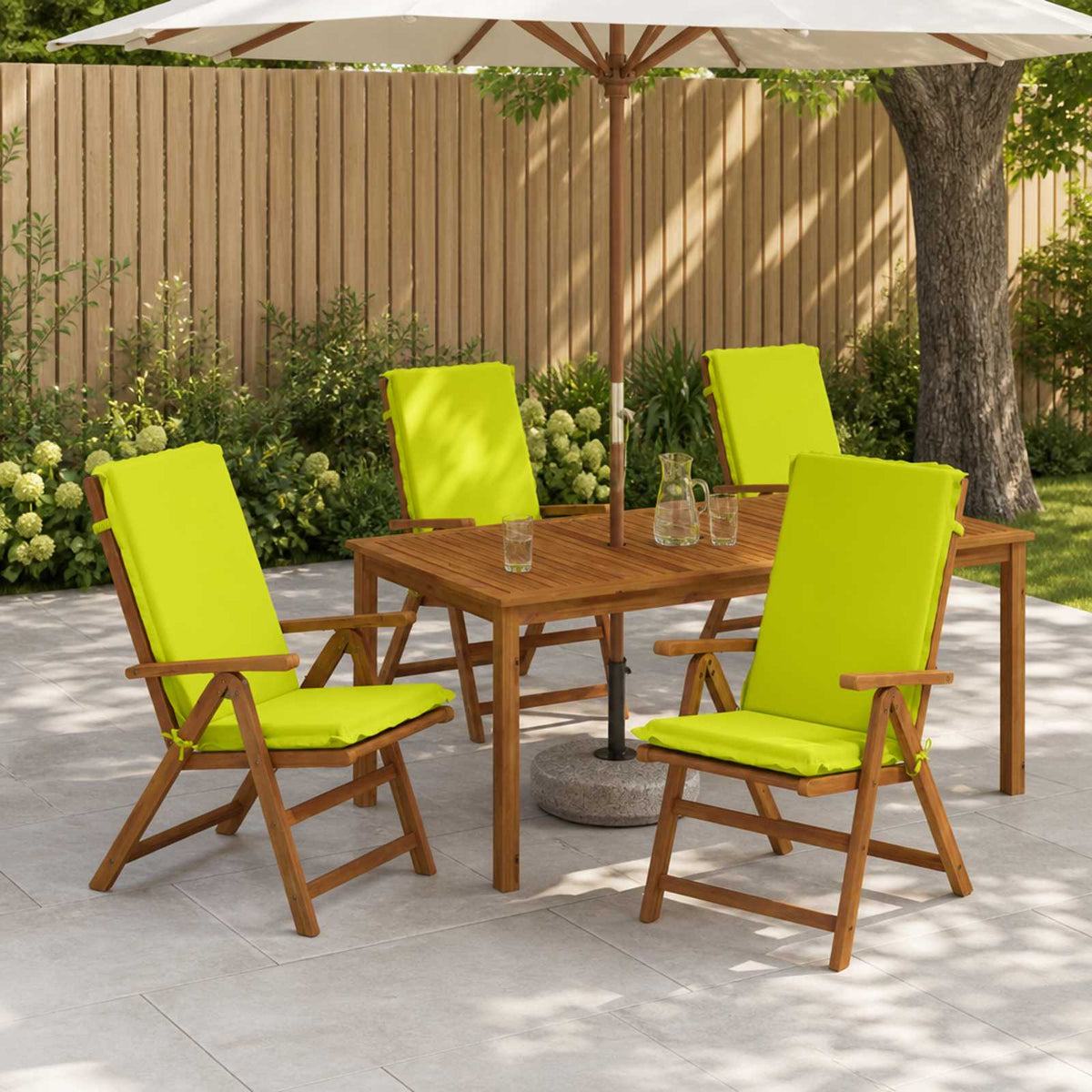 High Back Chair Cushion GEMERT 4 pcs 100% Polyester