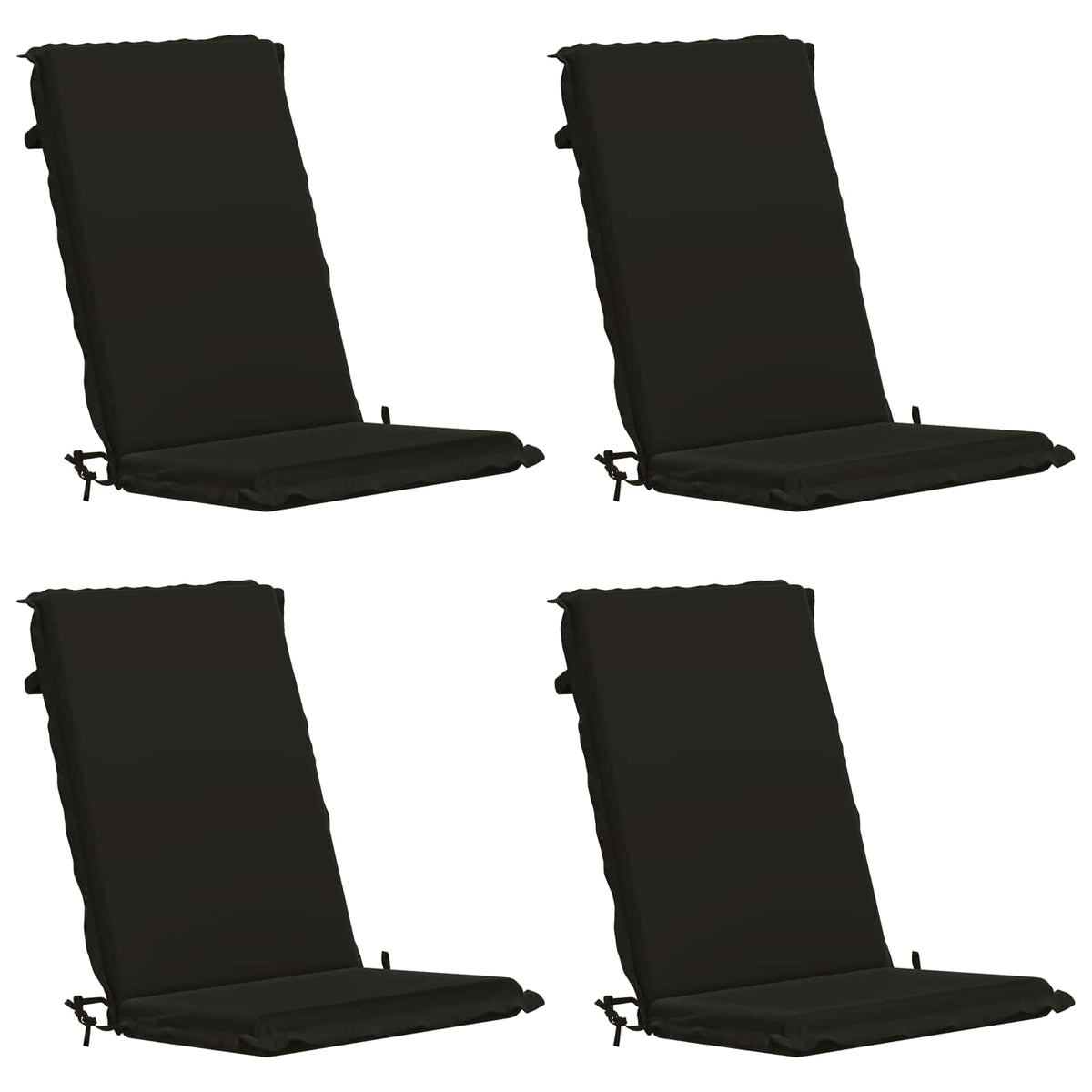 High Back Chair Cushion GEMERT 4 pcs 100% Polyester Black