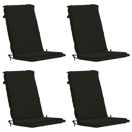 High Back Chair Cushion GEMERT 4 pcs 100% Polyester Black