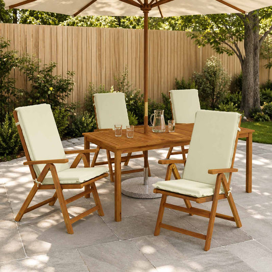 High Back Chair Cushion GEMERT 4 pcs 100% Polyester Cream