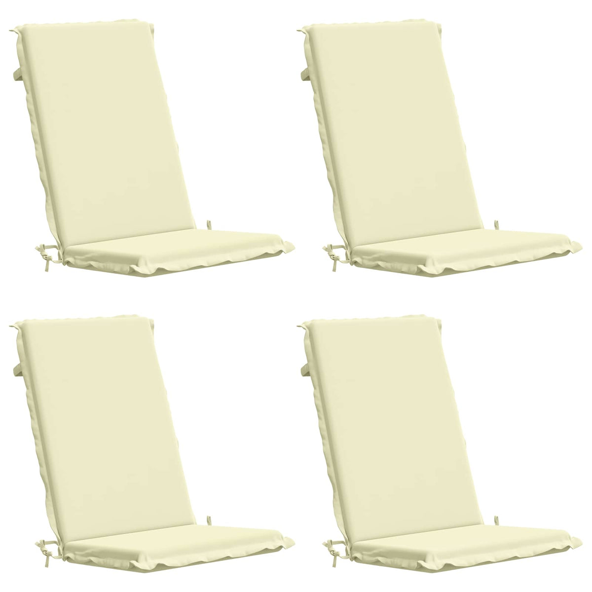 High Back Chair Cushion GEMERT 4 pcs 100% Polyester Cream