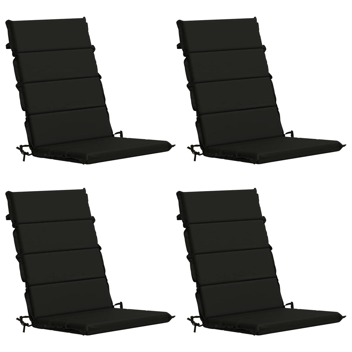 High Back Chair Cushion GEMERT 4 pcs 100% Polyester Black