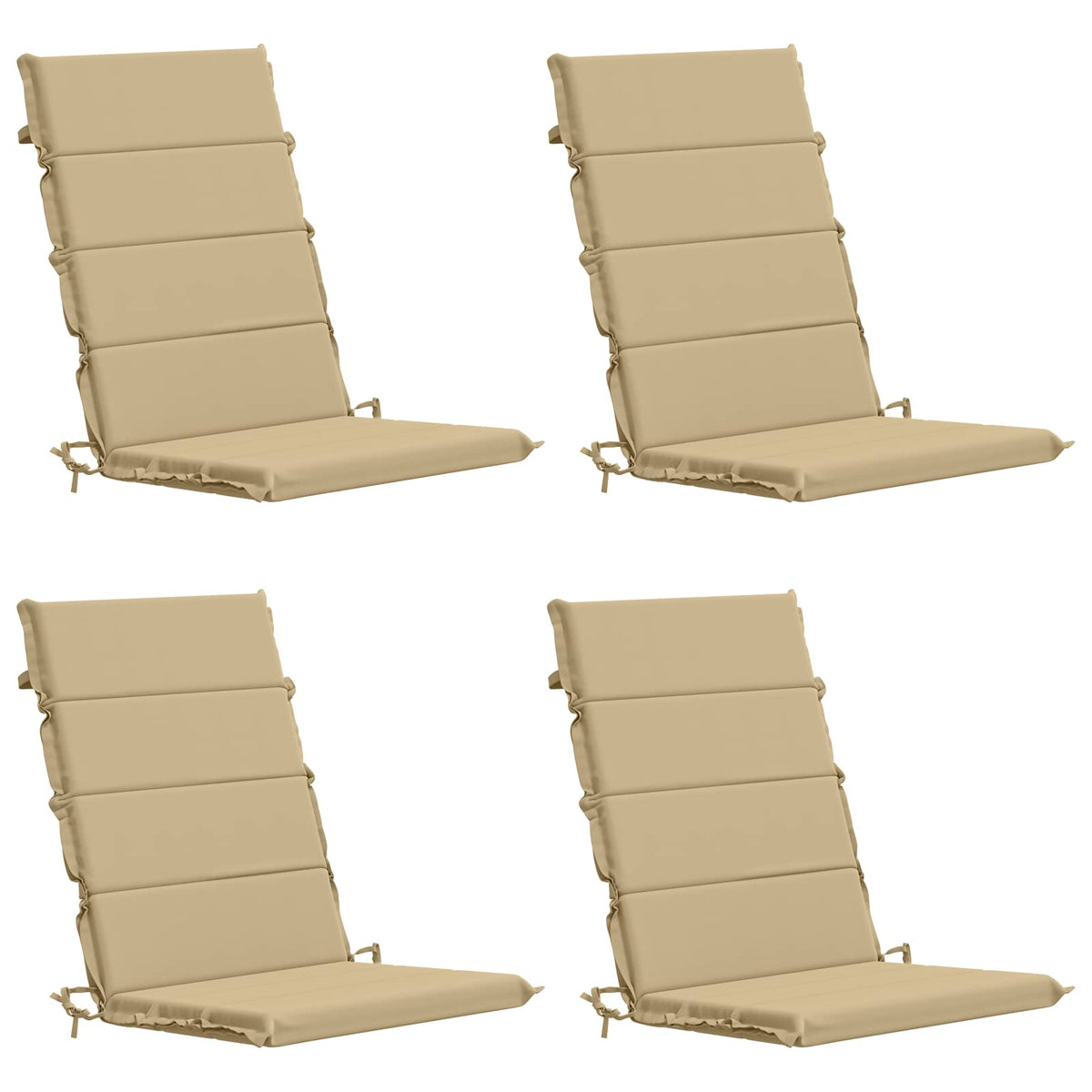 4-Piece High Back Bhair Cushions GEMERT 100% Polyester Beige