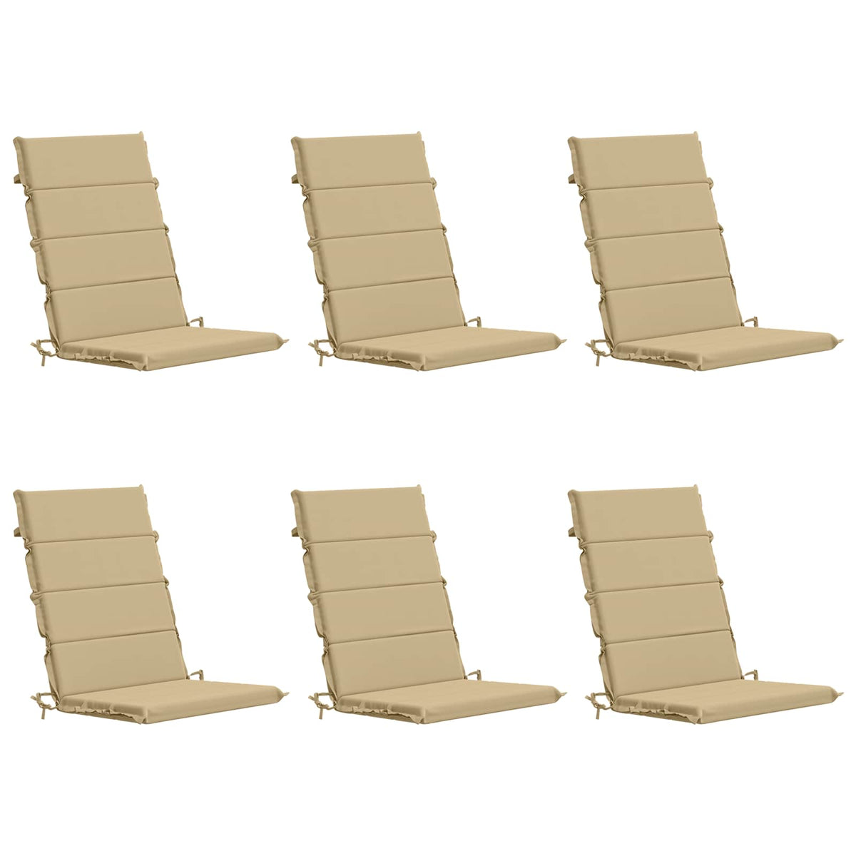 6-Piece High Back Bhair Cushions GEMERT 100% Polyester Beige